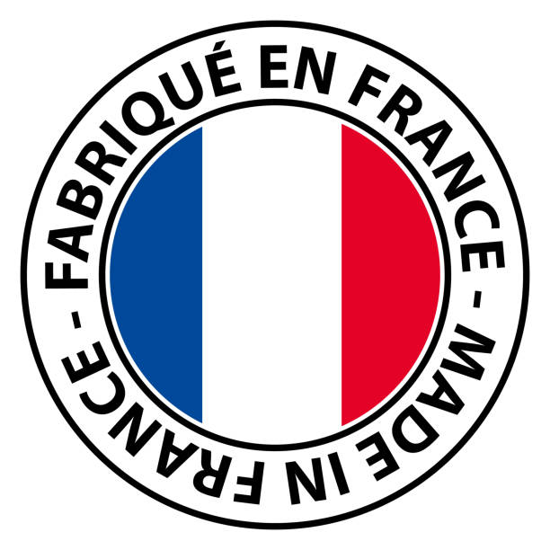 fabriqué en france. made in france. vector button icon illustration.
